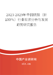 2023-2029年中國硫酸（折100％）行業現狀分析與發展趨勢研究報告