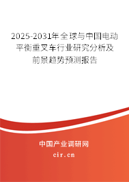 2025-2031年全球與中國電動平衡重叉車行業(yè)研究分析及前景趨勢預測報告
