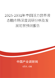 2025-2031年中國活力營養液態糖市場深度調研分析及發展前景預測報告