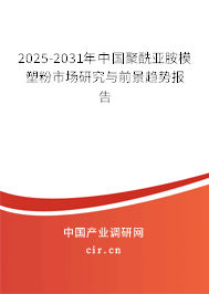 2025-2031年中國聚酰亞胺模塑粉市場研究與前景趨勢報告