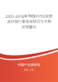2025-2031年中國MPVE雙壁波紋管行業發展研究與市場前景報告
