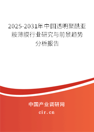 2025-2031年中國(guó)透明聚酰亞胺薄膜行業(yè)研究與前景趨勢(shì)分析報(bào)告
