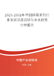 2025-2031年中國磷霉素鈣行業發展深度調研與未來趨勢分析報告