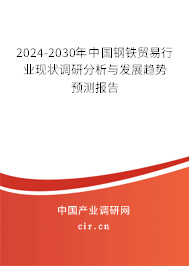 2024-2030年中國鋼鐵貿易行業現狀調研分析與發展趨勢預測報告