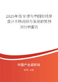 2025年版全球與中國射線厚度計市場調研與發展趨勢預測分析報告