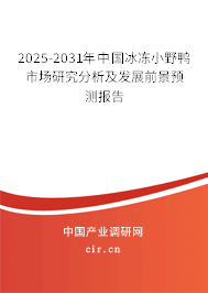 2025-2031年中國冰凍小野鴨市場研究分析及發展前景預測報告