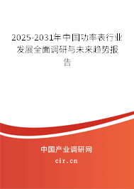 2025-2031年中國功率表行業發展全面調研與未來趨勢報告