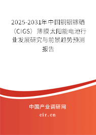 2025-2031年中國銅銦鎵硒（CIGS）薄膜太陽能電池行業發展研究與前景趨勢預測報告