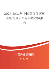 2025-2030年中國高強度螺栓市場調查研究與前景趨勢報告
