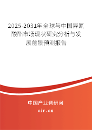 2025-2031年全球與中國異氰酸酯市場現狀研究分析與發展前景預測報告