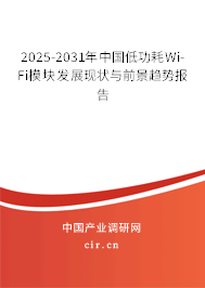 2025-2031年中國低功耗Wi-Fi模塊發展現狀與前景趨勢報告