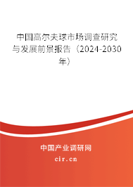 中國高爾夫球市場調查研究與發展前景報告（2024-2030年）
