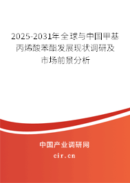 2025-2031年全球與中國甲基丙烯酸苯酯發展現狀調研及市場前景分析