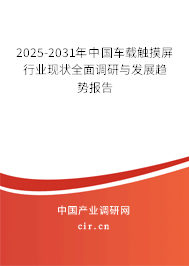 2025-2031年中國車載觸摸屏行業現狀全面調研與發展趨勢報告