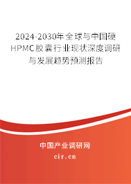 2024-2030年全球與中國硬HPMC膠囊行業現狀深度調研與發展趨勢預測報告