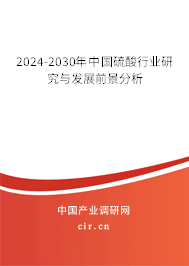 2024-2030年中國硫酸行業研究與發展前景分析