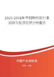 2025-2031年中國地熱能行業調研與投資前景分析報告