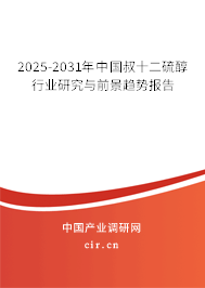 2025-2031年中國叔十二硫醇行業(yè)研究與前景趨勢(shì)報(bào)告