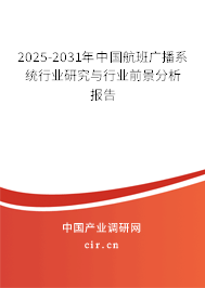 2025-2031年中國航班廣播系統行業研究與行業前景分析報告