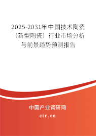 2025-2031年中國技術(shù)陶瓷（新型陶瓷）行業(yè)市場分析與前景趨勢預(yù)測報告