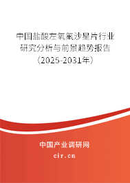中國鹽酸左氧氟沙星片行業(yè)研究分析與前景趨勢報告（2025-2031年）
