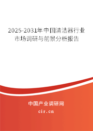 2025-2031年中國(guó)清潔器行業(yè)市場(chǎng)調(diào)研與前景分析報(bào)告