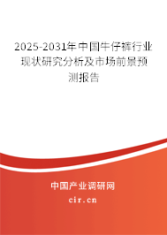 2025-2031年中國牛仔褲行業現狀研究分析及市場前景預測報告
