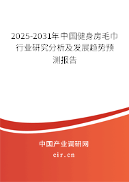 2025-2031年中國健身房毛巾行業研究分析及發展趨勢預測報告