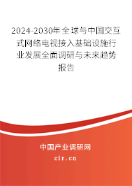 2024-2030年全球與中國交互式網絡電視接入基礎設施行業發展全面調研與未來趨勢報告