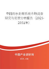 中國雨水處理系統市場調查研究與前景分析報告（2025-2031年）