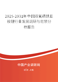 2025-2031年中國雙氟磺酰亞胺鋰行業發展調研與前景分析報告