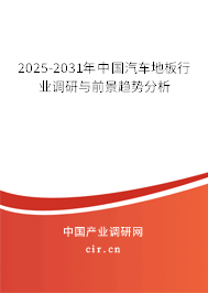 2025-2031年中國汽車地板行業調研與前景趨勢分析
