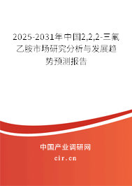 2025-2031年中國2,2,2-三氟乙胺市場研究分析與發(fā)展趨勢預(yù)測報告