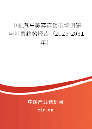 中國汽車美容連鎖市場調研與前景趨勢報告（2025-2031年）