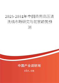 2025-2031年中國商用高壓清洗機市場研究與前景趨勢預測