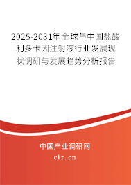 2025-2031年全球與中國鹽酸利多卡因注射液行業發展現狀調研與發展趨勢分析報告