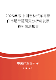 2025年版中國吉林汽車零部件市場專題研究分析與發展趨勢預測報告