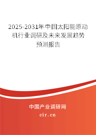2025-2031年中國太陽能原動機行業(yè)調(diào)研及未來發(fā)展趨勢預測報告