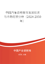 中國(guó)汽車座椅靠背發(fā)展現(xiàn)狀與市場(chǎng)前景分析（2024-2030年）