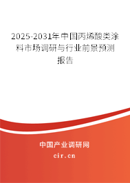 2024-2030年中國丙烯酸類涂料市場調研與行業前景預測報告