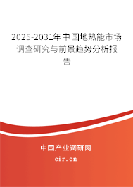 2025-2031年中國地熱能市場調查研究與前景趨勢分析報告