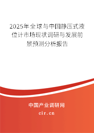 2025年全球與中國(guó)靜壓式液位計(jì)市場(chǎng)現(xiàn)狀調(diào)研與發(fā)展前景預(yù)測(cè)分析報(bào)告