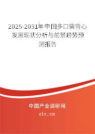 2025-2031年中國多口袋背心發展現狀分析與前景趨勢預測報告