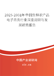 2025-2031年中國生鮮農產品電子商務行業深度調研與發展趨勢報告